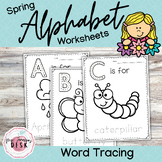 Spring Alphabet Word Tracing Worksheets: Fun Preschool Pho