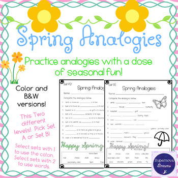 Preview of Spring Analogies -- Seasonal Activity