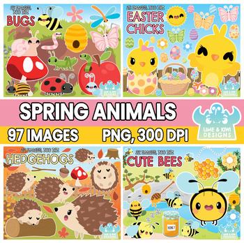 Preview of Spring Animals Clipart Bundle 1 (Lime and Kiwi Designs)