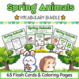 Spring Animals Coloring Pages & Flashcards BUNDLE for Kids