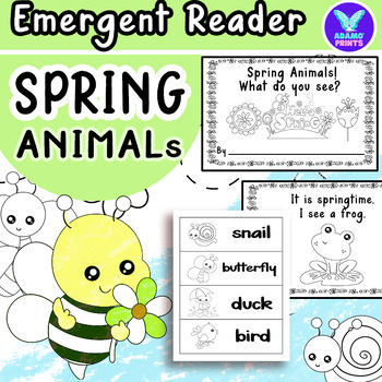 Preview of Spring Animals What do you see Emergent Reader Kindergarten and First Grade Book