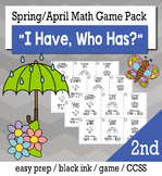 Spring April 2nd  Grade "I Have, Who Has" Math Game Bundle