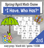 Spring April 3rd  Grade "I Have, Who Has" Math Game Bundle