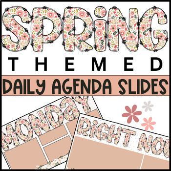 Preview of Spring & April - Agenda - Daily Slides - Cute, Fun, Flowers, Seasonal