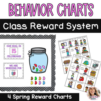 Preview of Spring April Classroom Behavior Management Incentive Charts