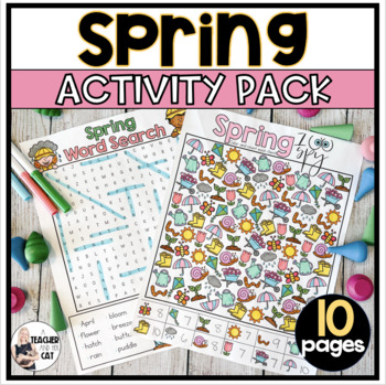 Preview of Spring Word Search Puzzles April Early Finisher Activity Packets