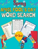 Spring April Fool’s Day Word search, Scramble, Maze worksh