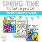 Spring & April Showers Color-by-Note Music Coloring Pages 