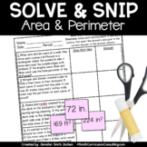Spring Area and Perimeter Solve and Snip® Interactive Word