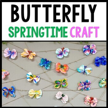 Preview of Spring Art - Coffee Filter Butterfly Craft - Reading Comprehension