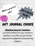Spring Art Journal Choice/Art Class Sub Plan