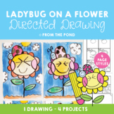 Spring Art Ladybug on a Flower Directed Drawing
