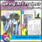 Spring Art Lesson, Flower Silhouette Art Project for Elementary