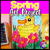 Spring Art Lesson Plan, Spring Duckling Artwork for K, 1st