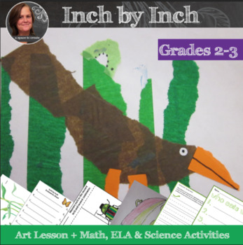 Preview of Spring Art Lesson with Math and Science Activities - Inch by Inch Art Lesson