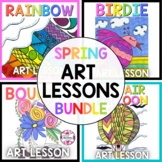 Spring Art Lesson - Art & Roll Bundle - No Prep Art Lesson