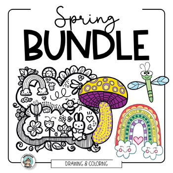 Preview of Spring Art Project BUNDLE • Elementary Art Lessons • Drawing • Coloring