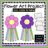Spring Art Project - Hanging Flower Art, Spring Cut Color 