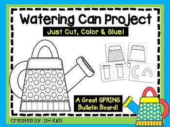Preview of Spring Art Project - Watering Can Cut & Color Craft - Bulletin Board April May