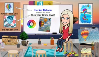 Preview of Spring Art ideas . Hot Air Balloon Art . projects . virtual lessons . smartboard