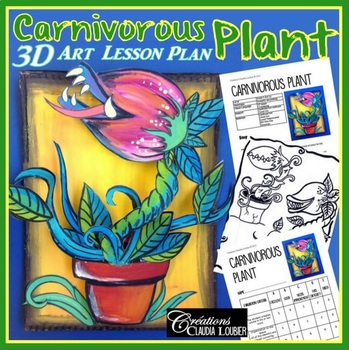 Preview of Spring: Art Lesson for Kids: Carnivorous Plant