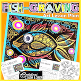 Spring: Art Lesson for Kids: Fish-Graving