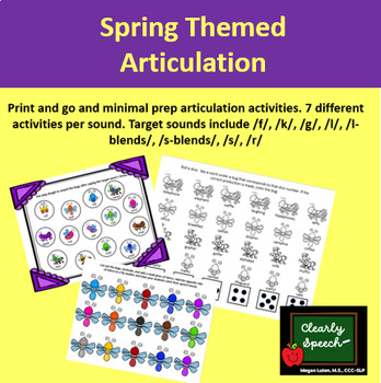 Preview of Spring Articulation Bundle: /l, l-blends, s, s-blends, f, k, g, r/