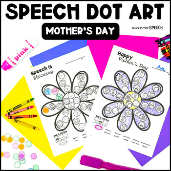 Preview of Spring Articulation Dot Art Mother's Day Speech Therapy Activity NO PREP!
