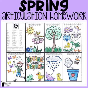 Preview of Spring Articulation Homework