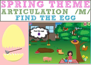 Preview of Spring Articulation /M/ : Find the Egg Boom Cards