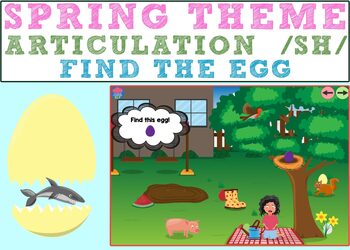 Preview of Spring Articulation /SH/ : Find the Egg Boom Cards