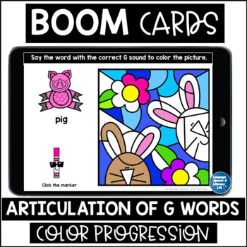Preview of Spring Articulation Speech Therapy Boom Cards for G Sound