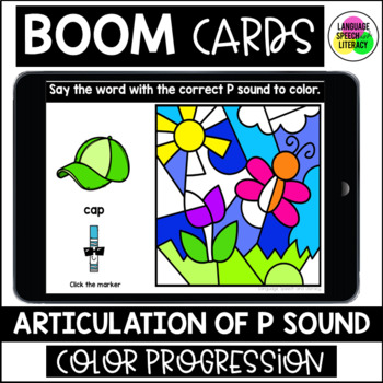 Preview of Spring Articulation Speech Therapy Boom Cards for P Sound