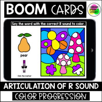 Preview of Spring Articulation Speech Therapy Boom Cards for R Sound