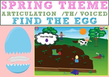 Preview of Spring Articulation /TH/ VOICED : Find the Egg Boom Cards