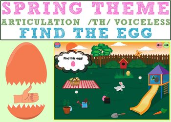 Preview of Spring Articulation /TH/ VOICELESS : Find the Egg Boom Cards