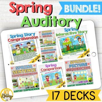Preview of Spring Auditory Boom Cards Bundle