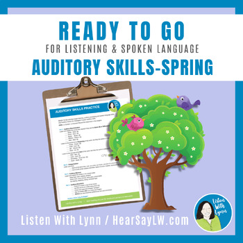Preview of SPRING Auditory and Listening Skills No Prep DHH Hearing Loss