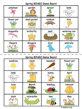 Spring BINGO Game by Jessica's Resources | Teachers Pay Teachers