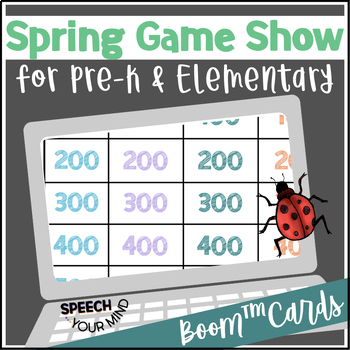 Preview of Spring Language Boom Cards™ Game Show for Pre-K and Elementary
