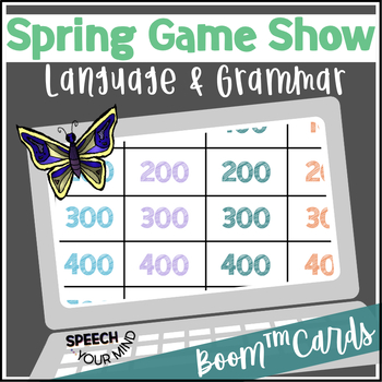 Preview of Spring Language & Grammar Boom Cards™  Game Show for Elementary