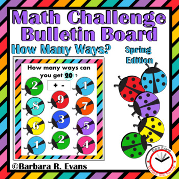 Preview of Spring BULLETIN BOARD MATH CHALLENGE Computation Critical Thinking Math Center