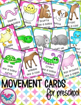 Preview of Spring Baby Animals Movement Cards and Brain Break Transition Activity