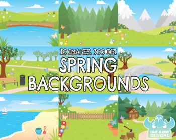 Preview of Spring Backgrounds Clipart (Lime and Kiwi Designs)