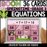 Balance Equations Spring Hidden Picture Boom Cards Gr. 3 -