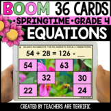 Balancing Equations Spring Hidden Picture Boom Cards Gr. 4