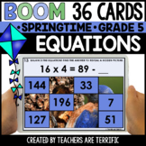 Balancing Equations Spring Hidden Picture Boom Cards Grade