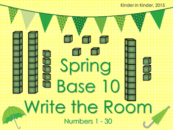 Preview of Spring Base 10 Write the Room for Kindergarten and 1st Grade K.NBT.1 1.NBT.2