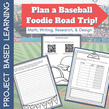 Preview of Project Based Learning End of Year Baseball Plan a Road Trip Plan Vacation Math