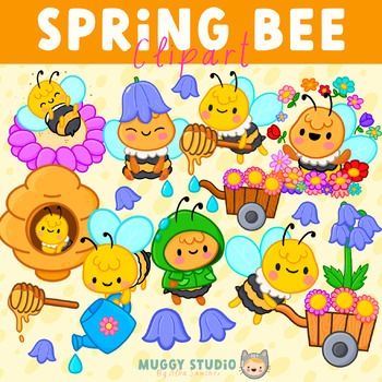 Preview of Spring Bee Clipart {Cute Bee Clip Art}